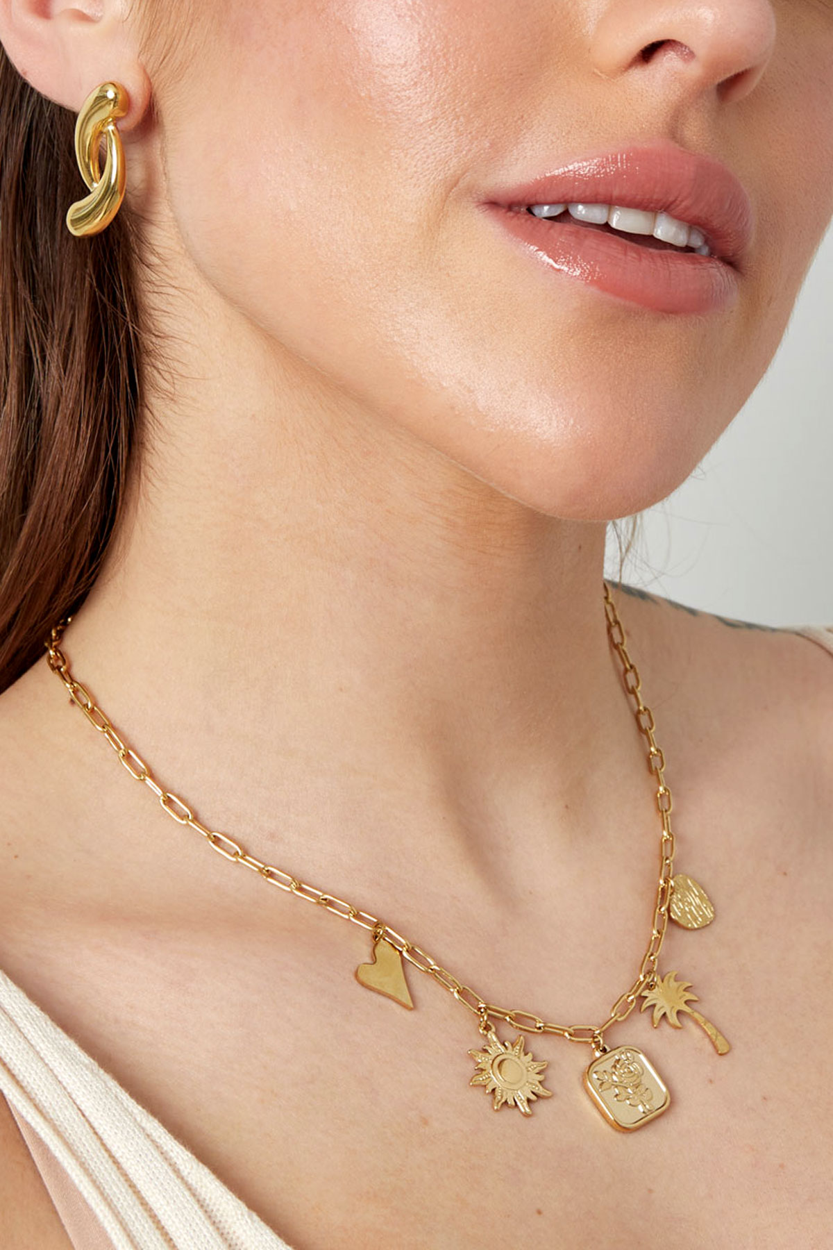 Bedelketting palm possesion - goud h5 Afbeelding3